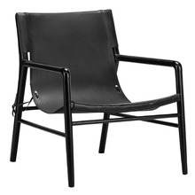 Norah Sling Leather & Teak Armchair