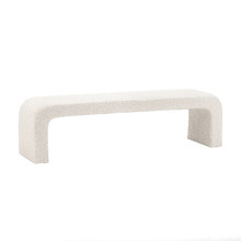 Cream Harper 160cm Boucle Bench