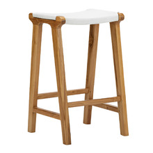 67cm Casey Flat Cowhide Leather Barstool