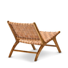 Cassie Woven Leather & Teak Lounge Chair