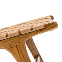 Cassie Woven Leather & Teak Lounge Chair