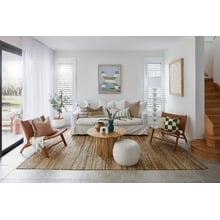 Light Beige Phoebe Cushion Ottoman