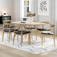 6 Seater Natural Kylen Oval Dining Table & Chair Set