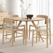 4 Seater Natural Griffin Round Dining Table & Chair Set