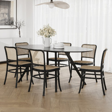 6 Seater Samira Oval Dining Table & Chair Set