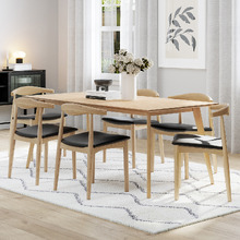6 Seater Natural Kylen Dining Table & Chair Set
