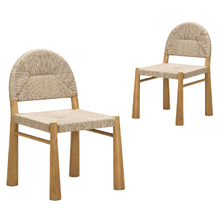 Natural Calista Teak Wood Dining Chairs (Set of 2)