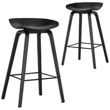 62cm Black Hay Replica Barstools (Set of 2)