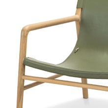 Norah Sling Leather & Teak Armchair