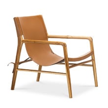 Norah Sling Leather & Teak Armchair