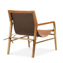 Norah Sling Leather & Teak Armchair
