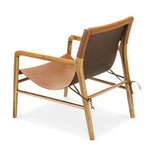 Norah Sling Leather & Teak Armchair