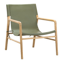 Norah Sling Leather & Teak Armchair