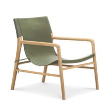 Norah Sling Leather & Teak Armchair