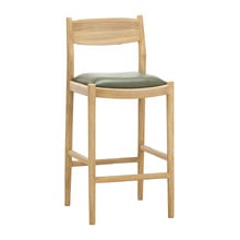 68.5cm Skyler Cowhide Leather & Teak Wood Counter Stool