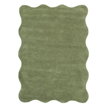 Olive Effie Hand-Tufted Scalloped Rug
