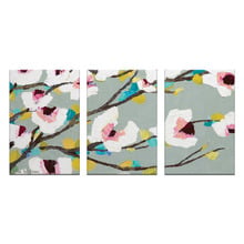 Chunky Magnolia Triptych Stretched Canvas