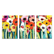 Rainbow Garden Triptych Stretched Canvas