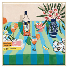 Spritz for Two on Blue & Green Canvas Wall Art