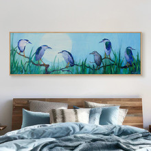 Night Herons & Moon Canvas Wall Art