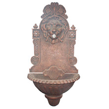 Bronze Lion Cast Iron Wall Fountain