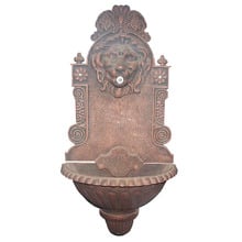 Bronze Lion Cast Iron Wall Fountain Set