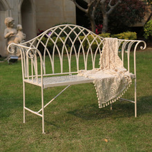White Lavinia Iron Outdoor Bench