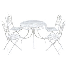 4 Seater Albany Round Wrought Iron Outdoor Bistro Set