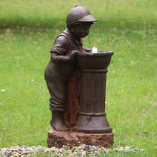 Boy At Water Fountain with LED