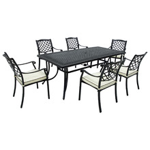 7 Piece Thera Cast Aluminium Outdoor Dining Table & Chair Set