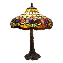 Picaso Brass & Glass Tiffany Table Lamp