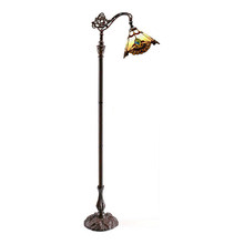 Beige Jewel Carousel Bridge Arm Tiffany Floor Lamp