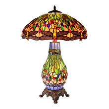 Dragonfly Large Green Tiffany Table Lamp