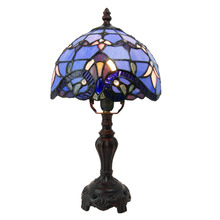 Azure Blue Baroque Tiffany Style Mini Table Lamp
