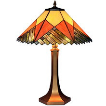 Geometric Pattern Tiffany-Style Table Lamp