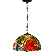 Rose Tiffany-Style Pendant Light