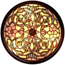 Wisteria Flower Tiffany-Style Flush Mount Ceiling Light