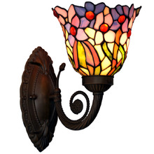 Flower Orchid Tiffany-Style Wall Sconce