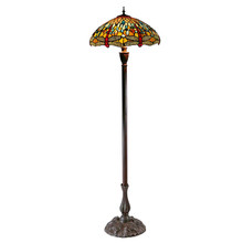 Traditional Dragonfly Stained Glass Tiffany Floor Lamp