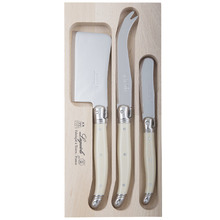 3 Piece Ivory Laguiole Debutant Cheese Knife Set