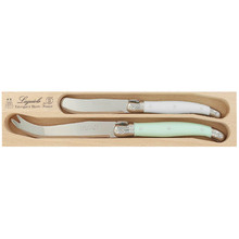 2 Piece Mint & White Debutant Cheese Knife Set
