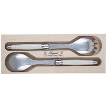 2 Piece White Laguiole Debutant Salad Server Set