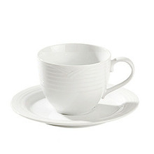 Arctic White Large Tea Cup and Saucer Set (Set of 4)