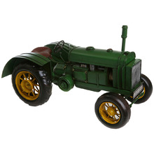 Green Vintage Tractor Metal Ornament