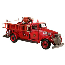 Red Chevy Fire Truck Metal Ornament