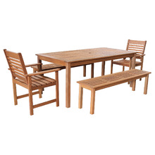 8 Seater 180cm Jasper Shorea Wood Outdoor Dining Set