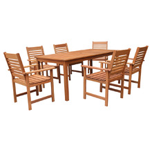 6 Seater Jasper Shorea Wood Outdoor Dining Table & Chair Set