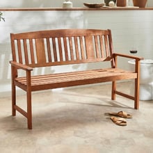 Clyde 2 Seater Shorea Wood Outdoor Bench