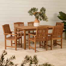 6 Seater Clyde Shorea Wood Outdoor Dining Set