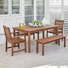 6 Seater 150cm Jasper Shorea Wood Outdoor Dining Set